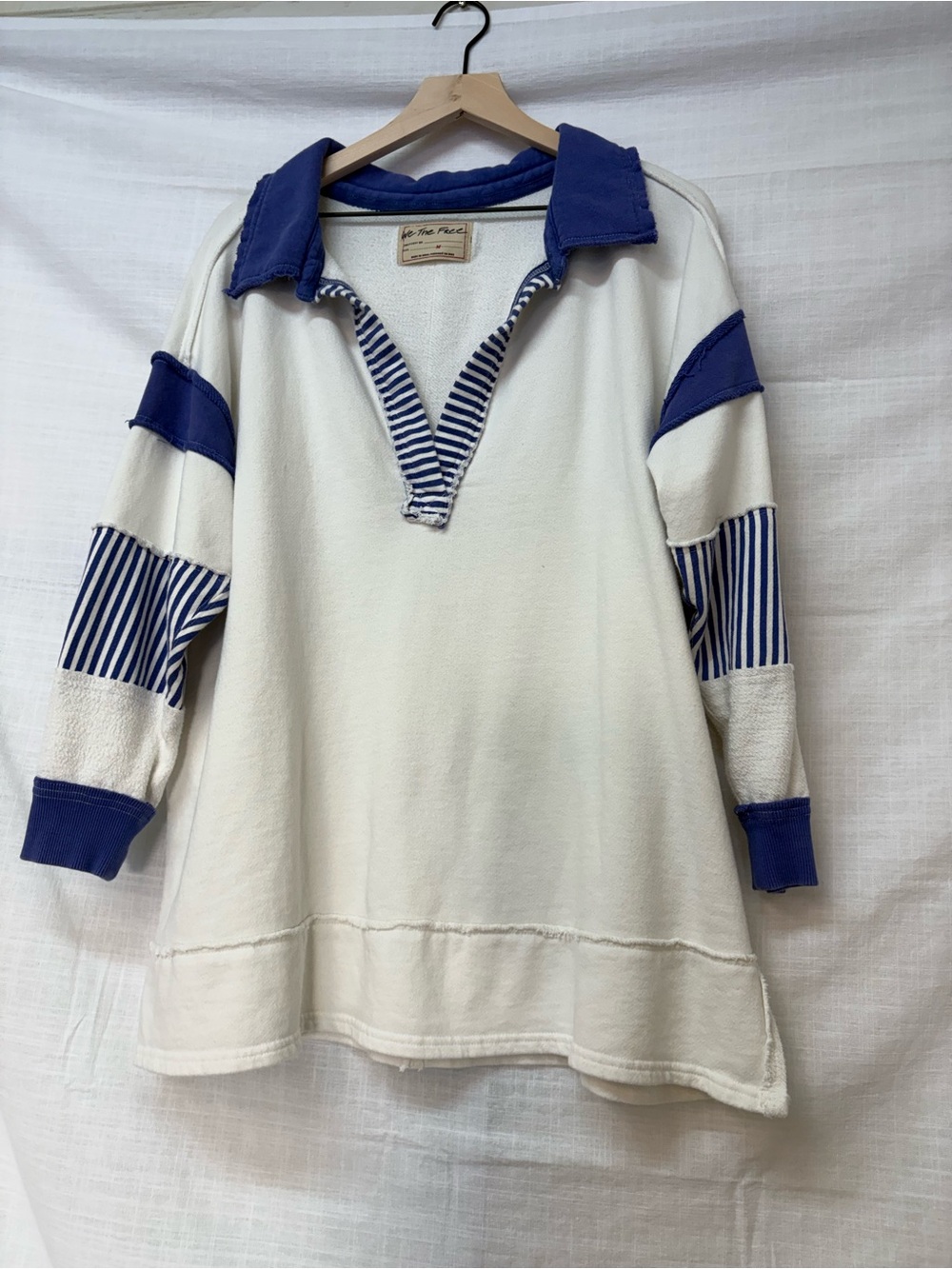 We The Free Clean Prep Polo in Ivory Combo FREE PEOPLE Size Medium